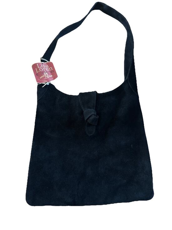 Lisa Loren Handbags - VTG Lisa Loren Black Suede Hobo Shoulder Bag NWT Deadstock 80s 90s Minimalist